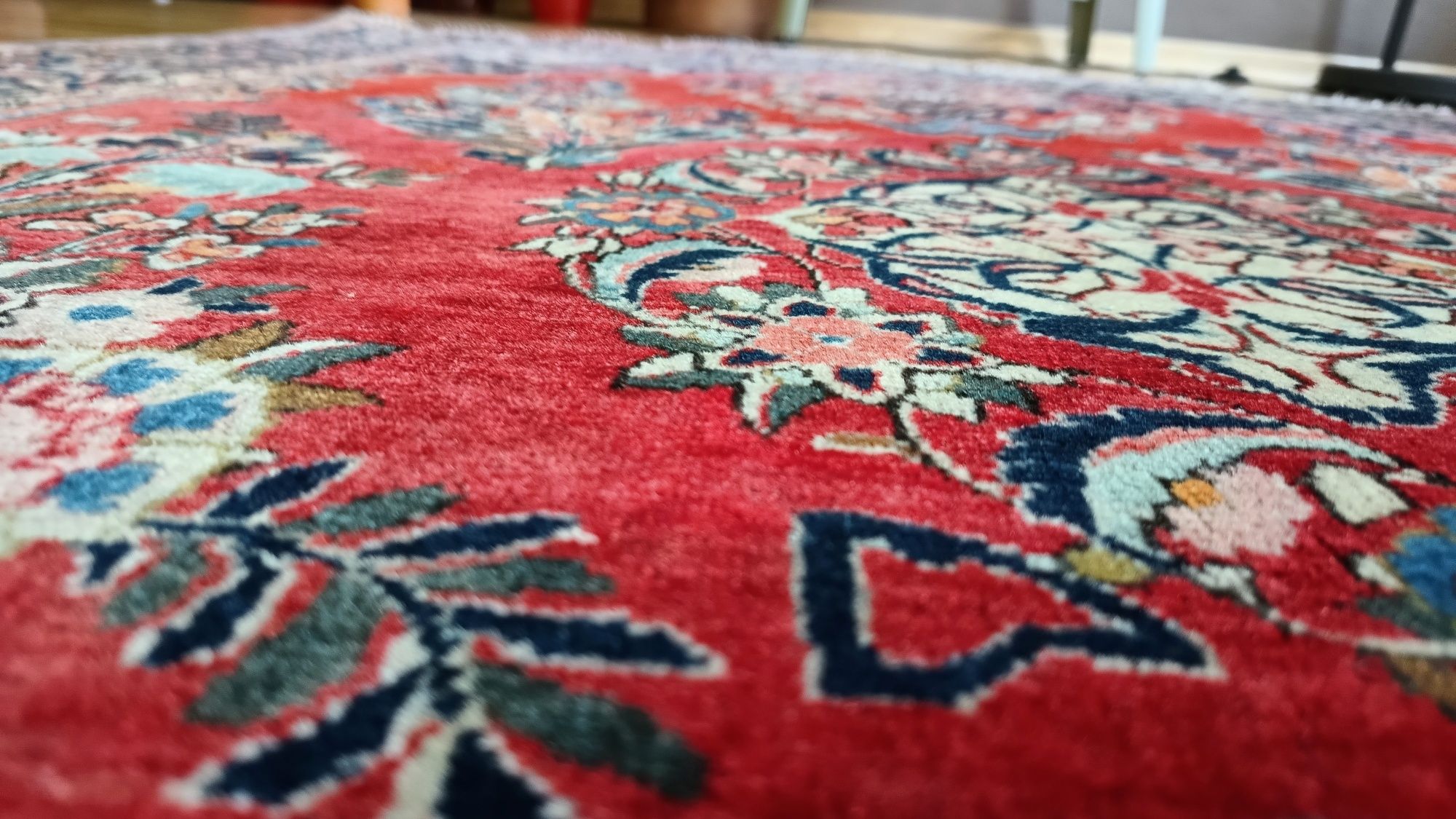 Stary dywan perski Sarough Sarouk wełniany kilim kobierzec antyk