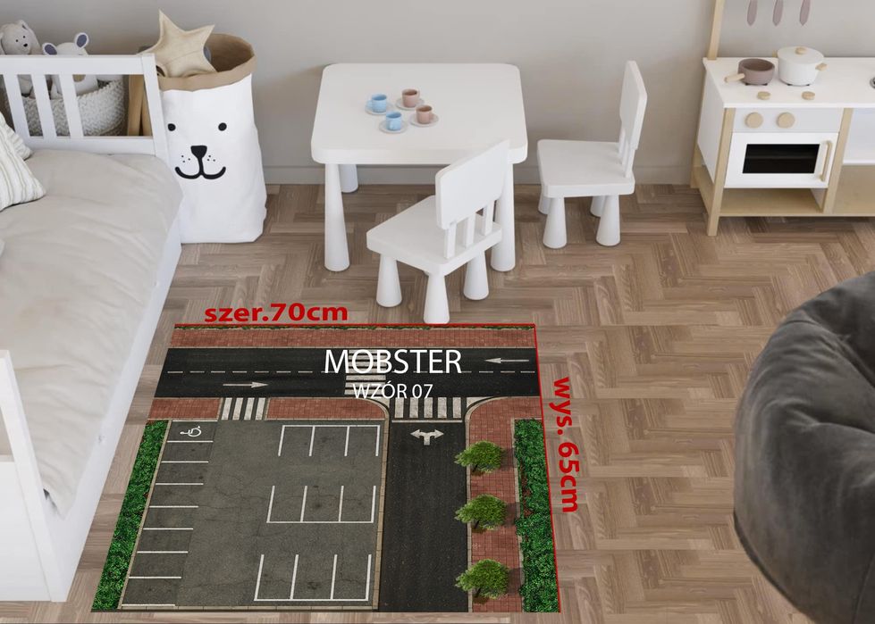 Mata dywan podłogowa hotwheels prezent chłopiec samochodziki miasto