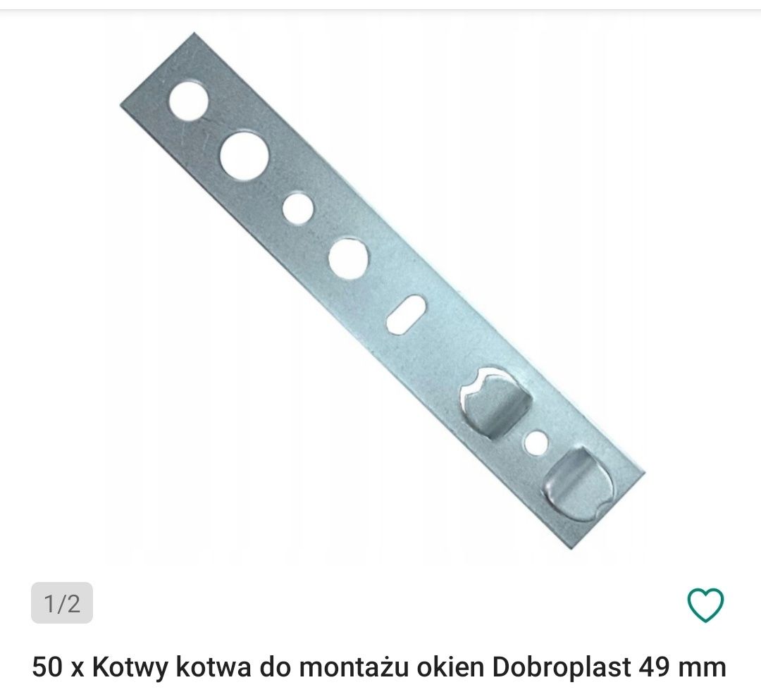 Kotwy do montażu okien 49mm Dobroplast oraz 41 mm REHAU SCHUCO