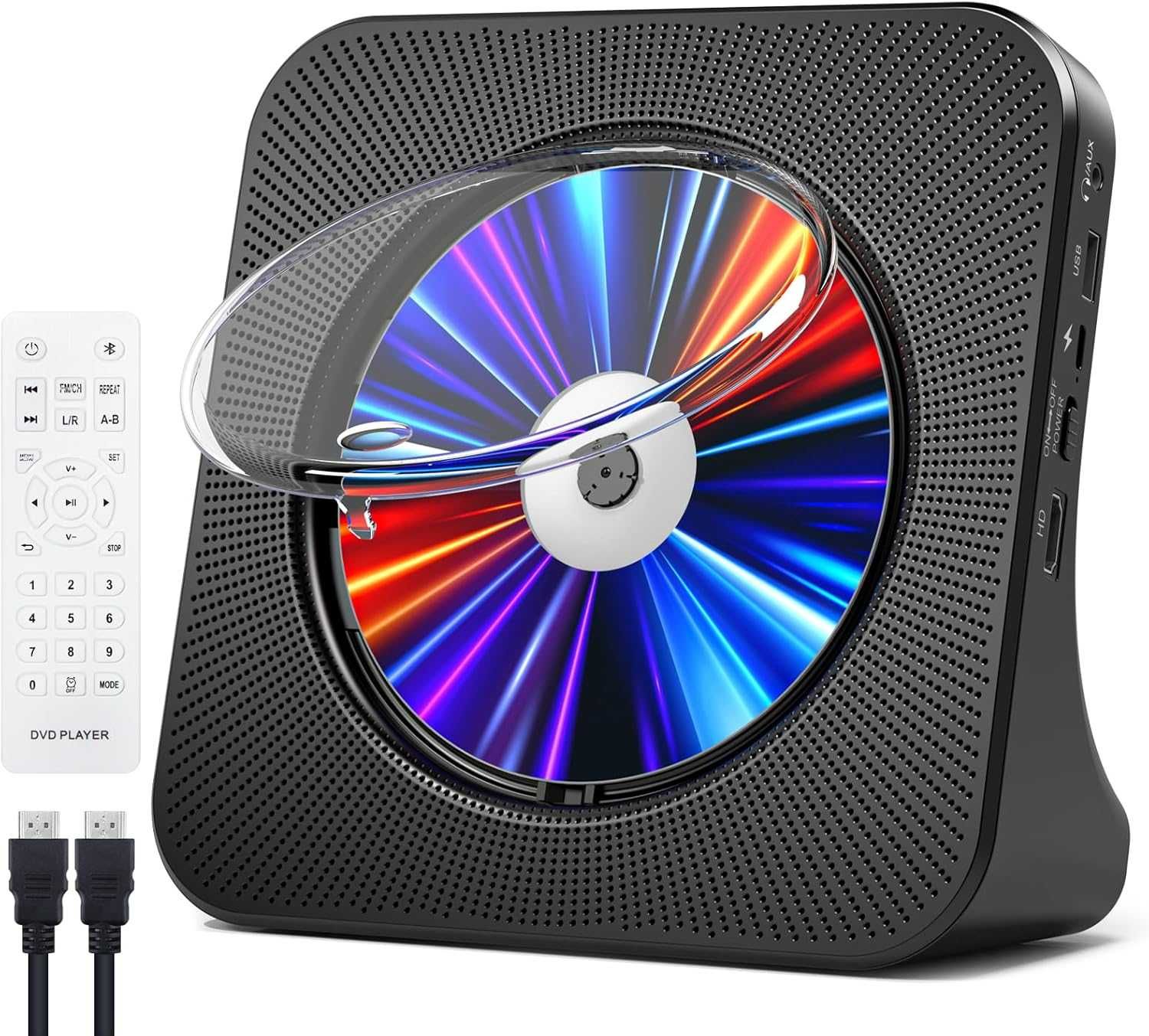 Gueray Odtwarzacz DVD CD Bluetooth Czarny