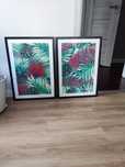 2 plakaty motyw roślinny monstera palma ramka szkło