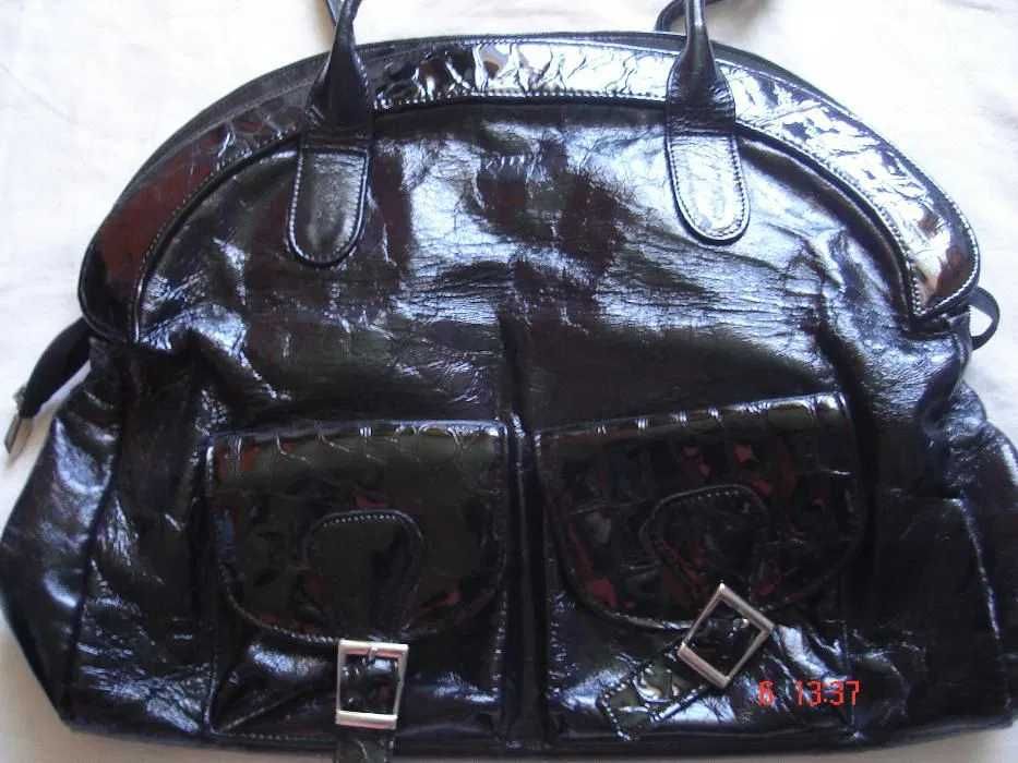 czarna duża torebka torba