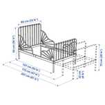 Łóżko o regulowanej długości Ikea MINNEN ze stelażem zielone 80x200 cm