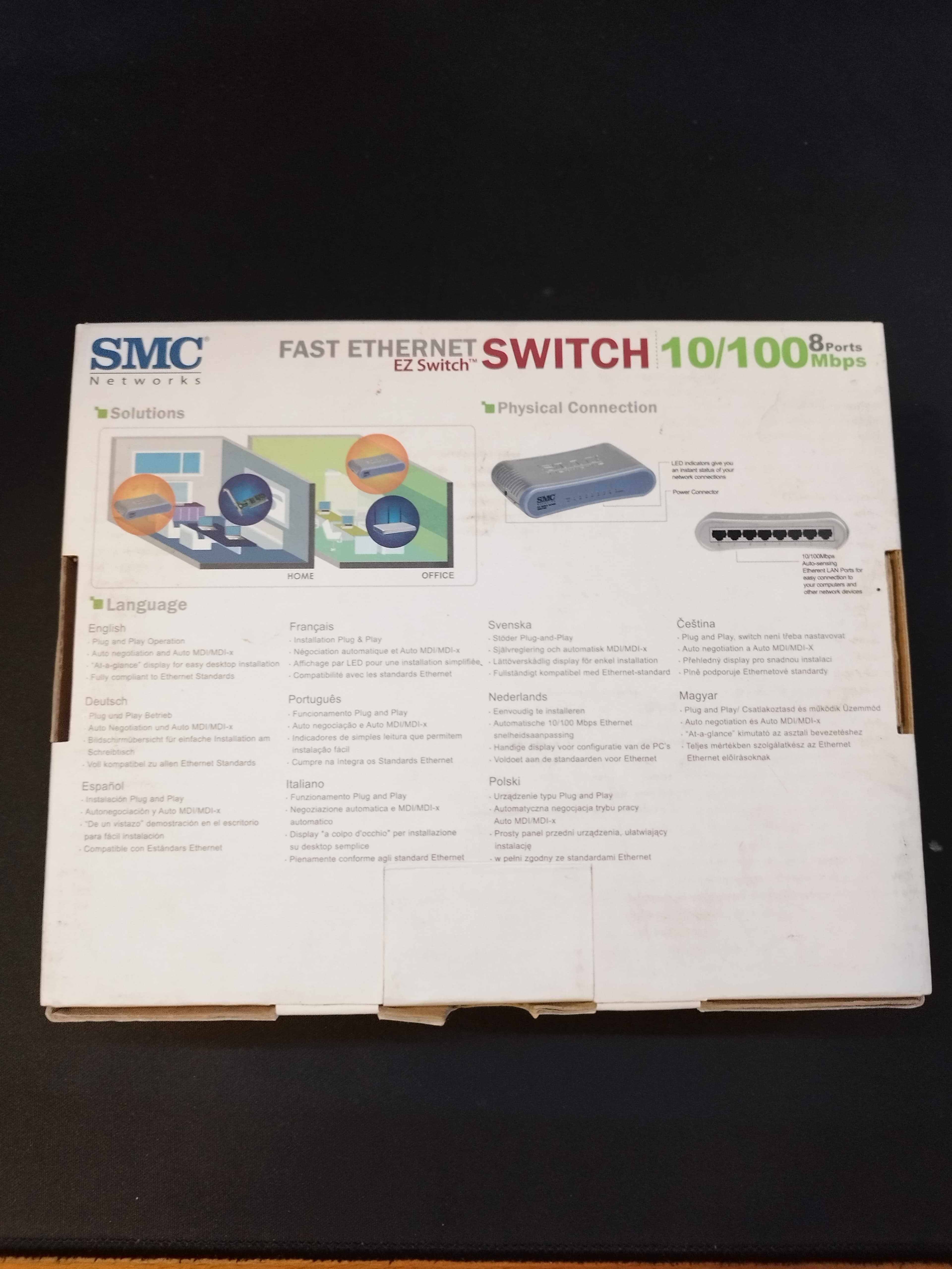 Fast Ethernet SMC Switch 8 portas