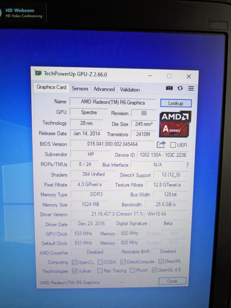 HP Probook 455 G2 AMD X4 3.2GHz 15.6"/8GB/AMD