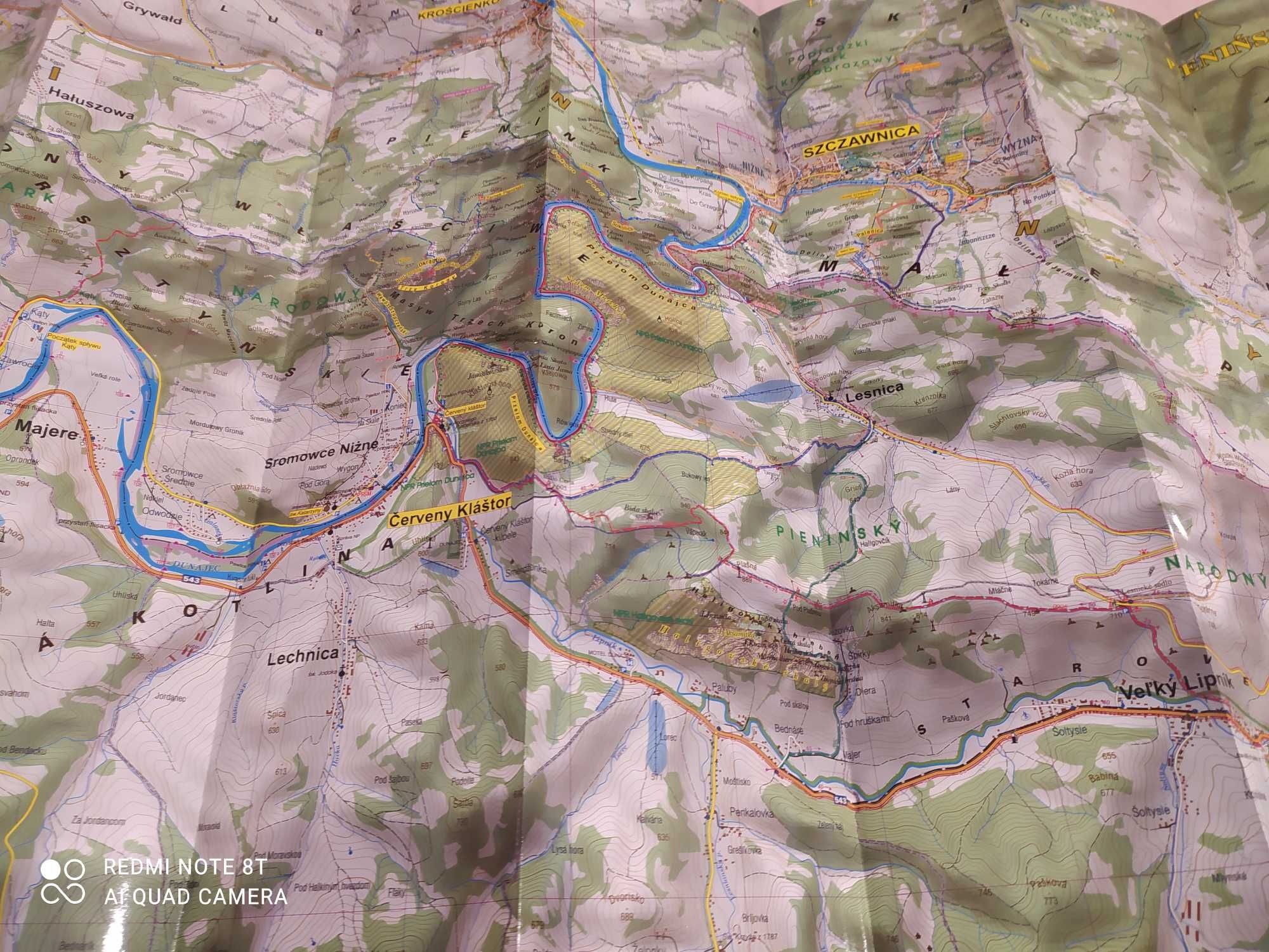 Pieniny - mapa laminowana.