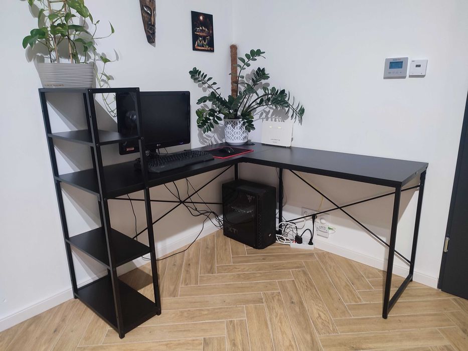 Biurko narożne czarne Loftowe