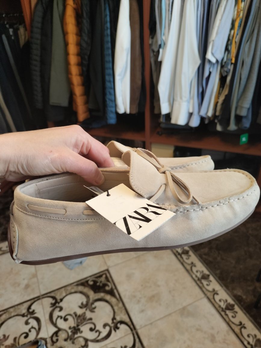 Чоловічі лофери, туфлі , макасіни ZARA натуральна замша