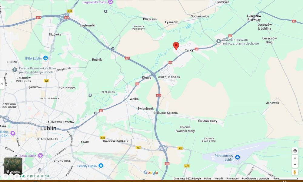 Działka usługowa, 24,5 ara, Turka k. Lublina