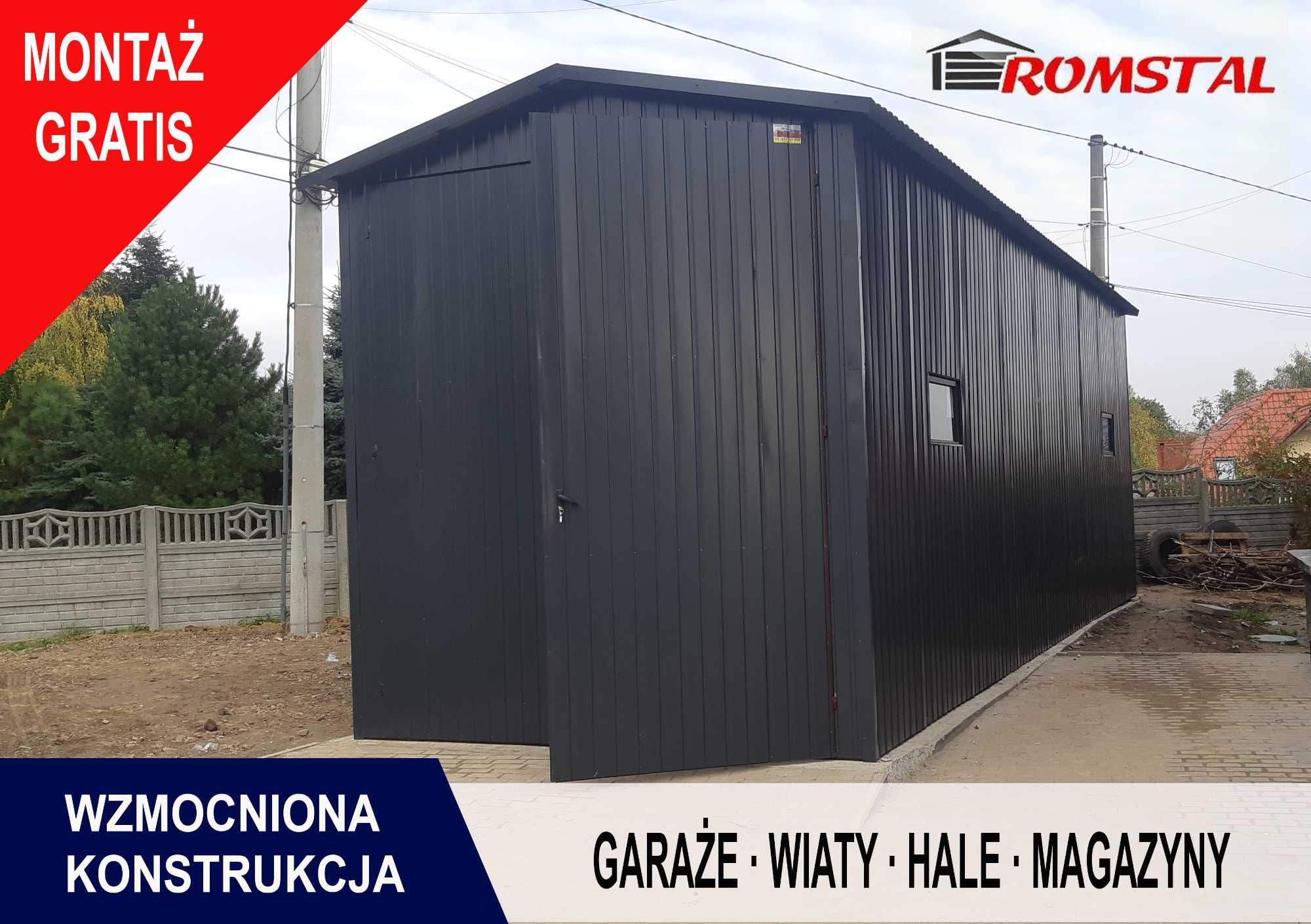 WYSOKI GARAŻ BLASZANY - Magazyn na sprzęt - Wiata - Hala - ROMSTAL*