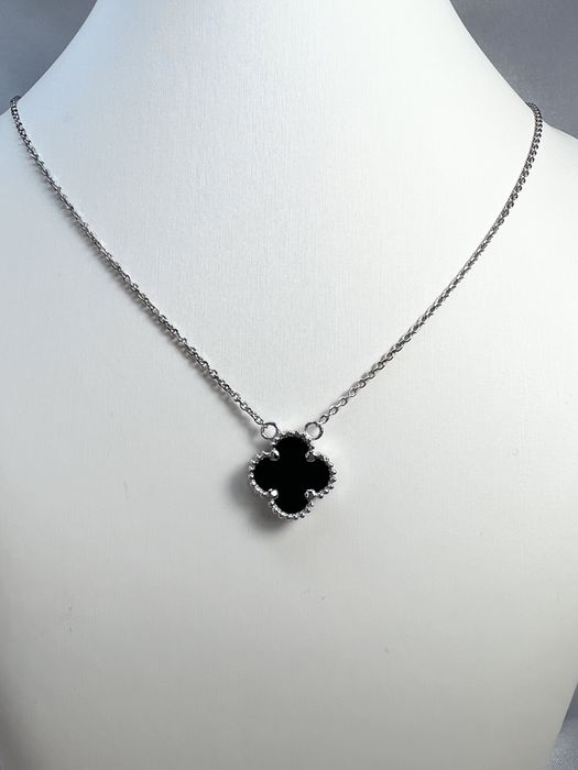 Золотой набор с ониксом в стиле Van Cleef Ван Клиф