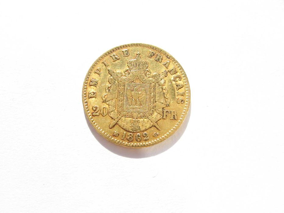 Золотая монета 20 Франков 1854г-6.42грамм-Франц.Республика-Наполеон 3