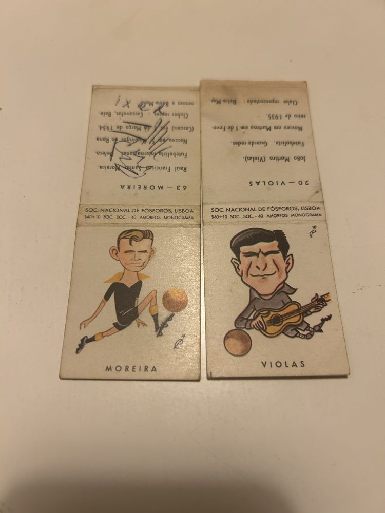 Beira-Mar cromos da bola 1961 caricaturas carteiras de fósforos