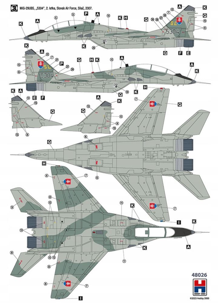 Samolot MiG-29UB Czech Slovak 48026 Hobby 2000