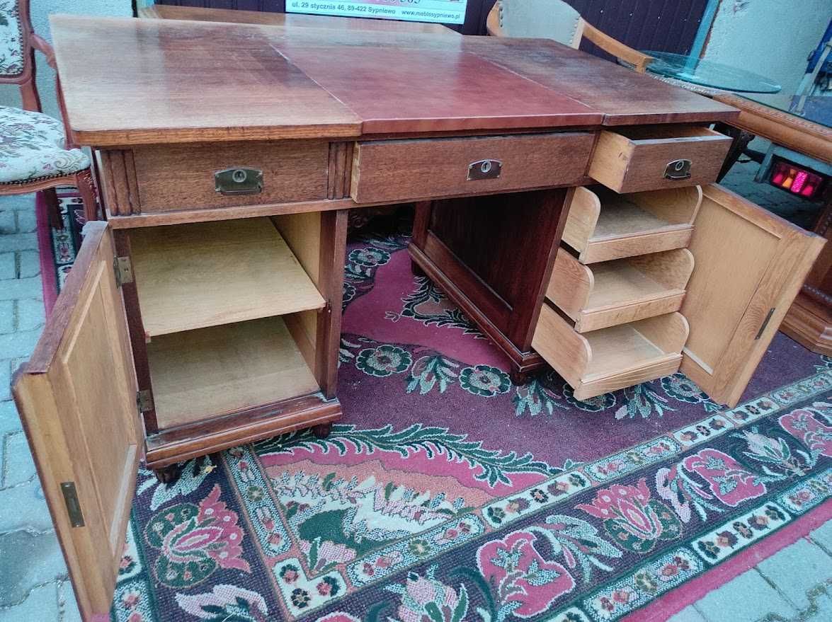 Bardzo ładne stare biurko dębowe antyk stare biurko