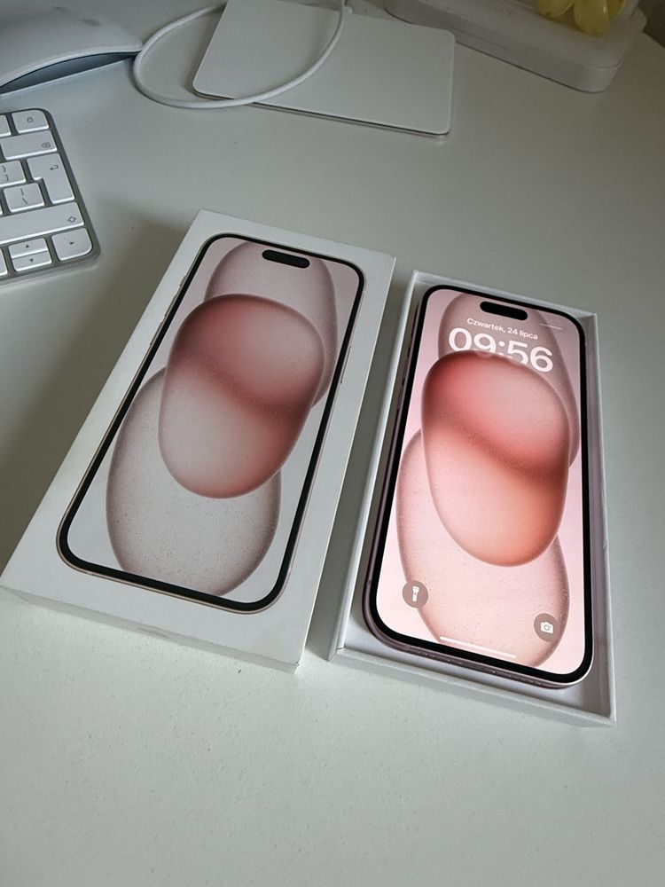 iPhone 15 128gb Pink Stan Idealny Oryginalna Bateria 97%