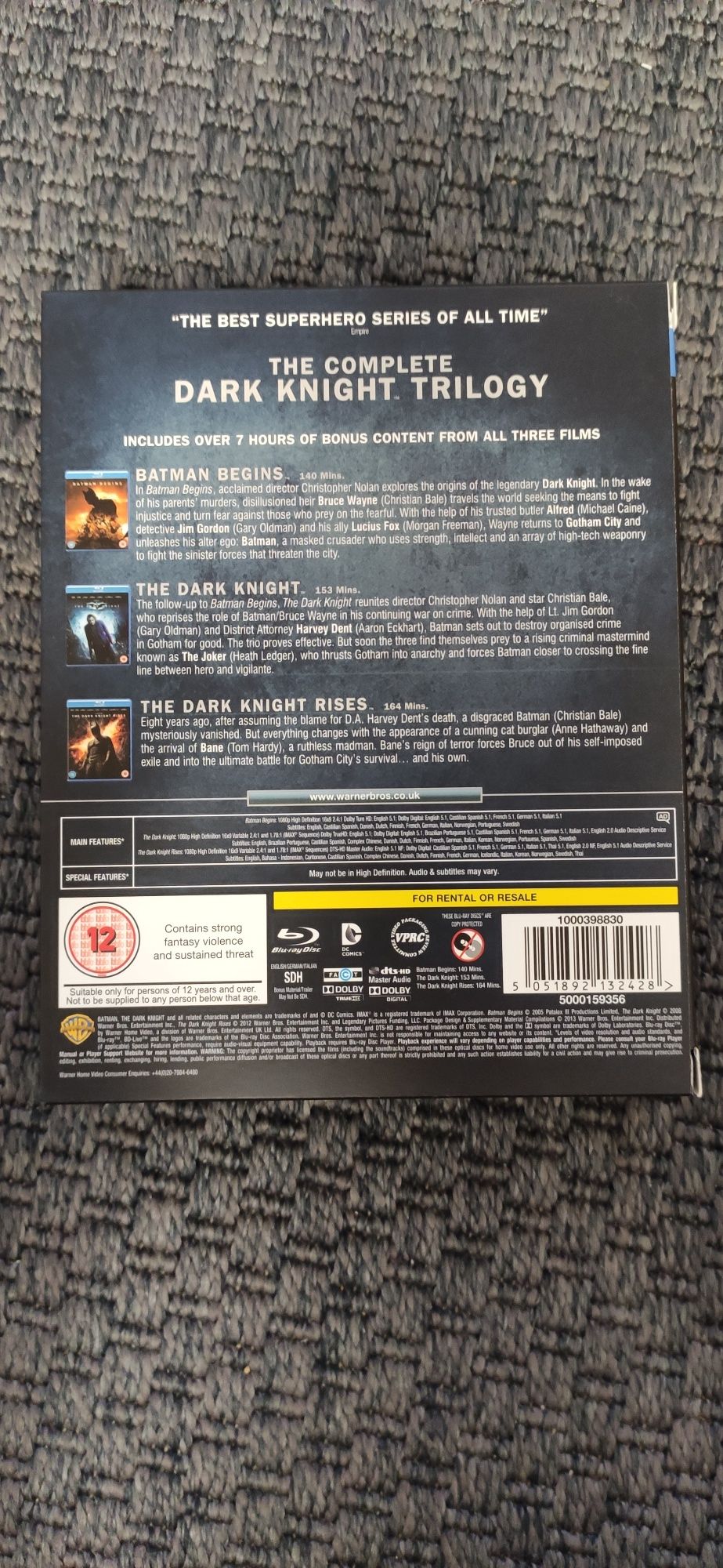 Batman the dark knight trilogy Blu-ray ENG