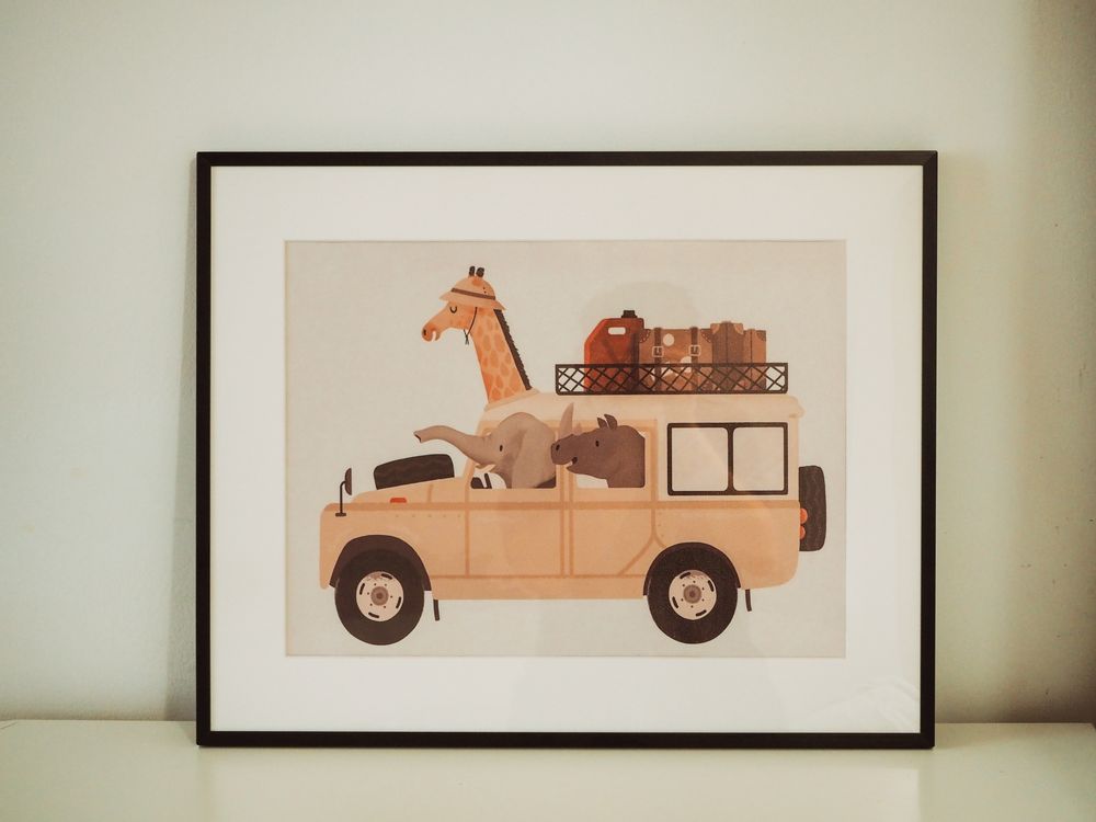 Plakat na płótnie safari do pokoju dziecięcego zwierzęta 30x40
