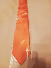 Krawat męski w pomarańczowym kolorze nowy