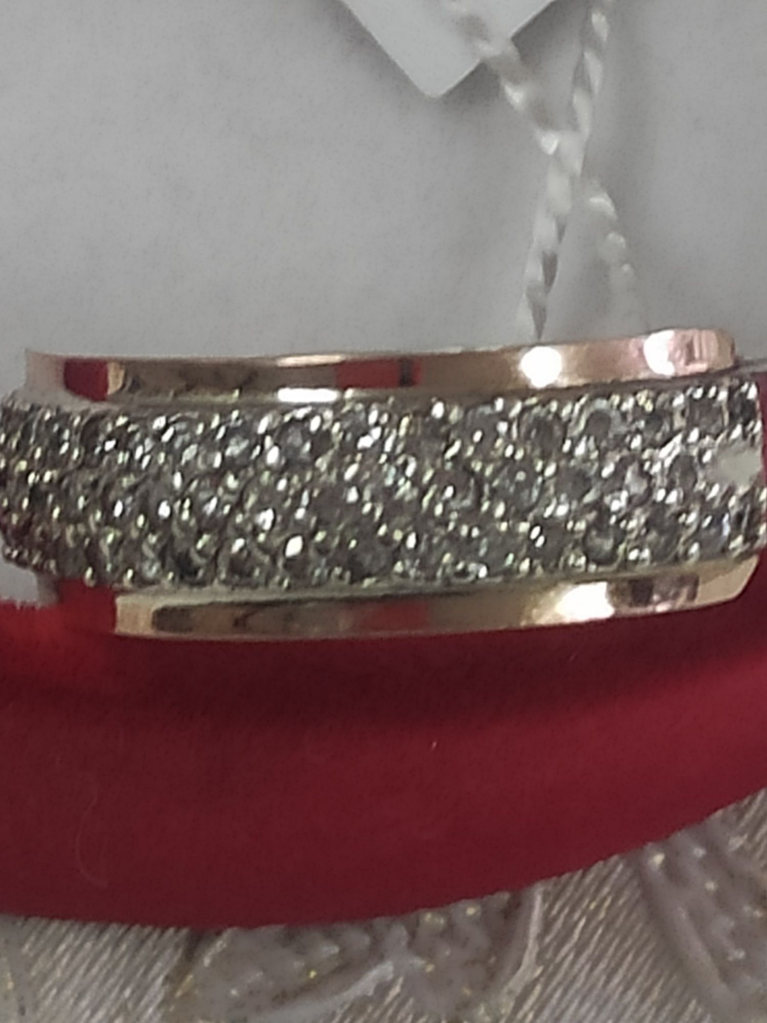 Кольцо серебро с золотом 18 размер