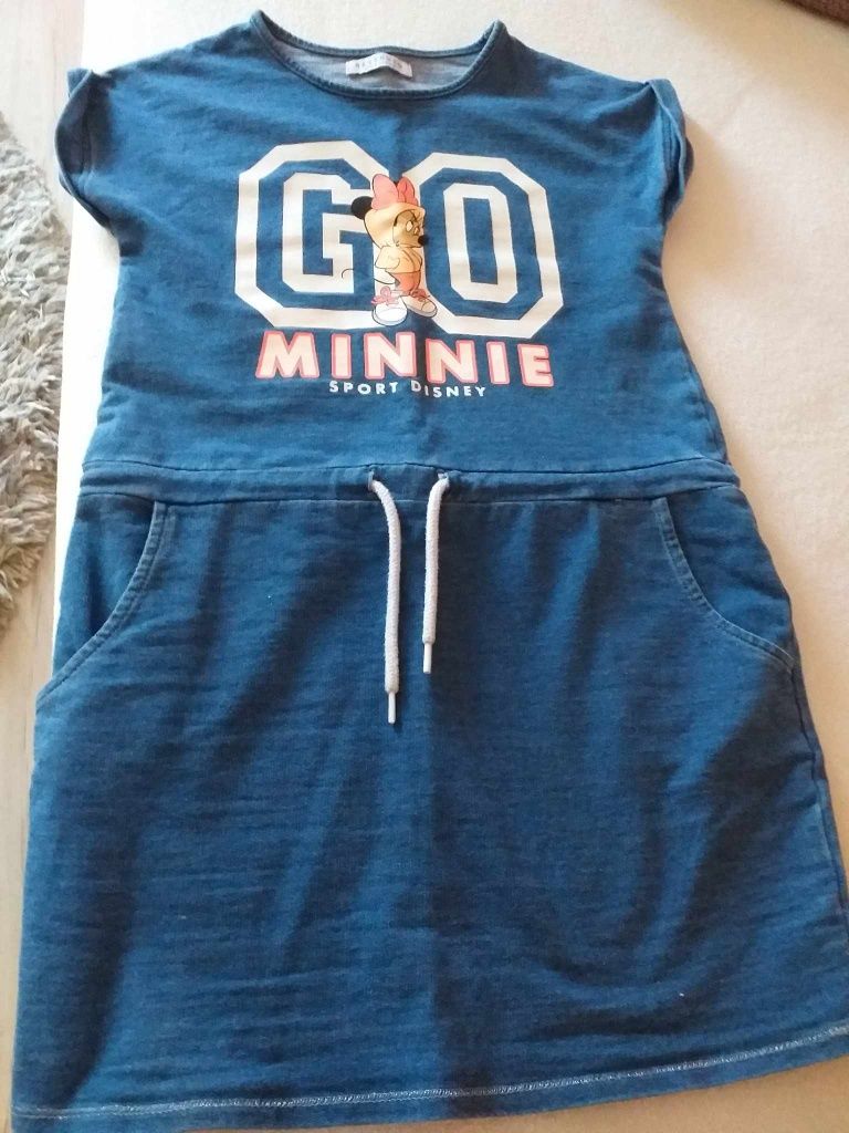 Dresowa sukienka dziewczęca myszka minnie Reserved 140 cm 10 lat