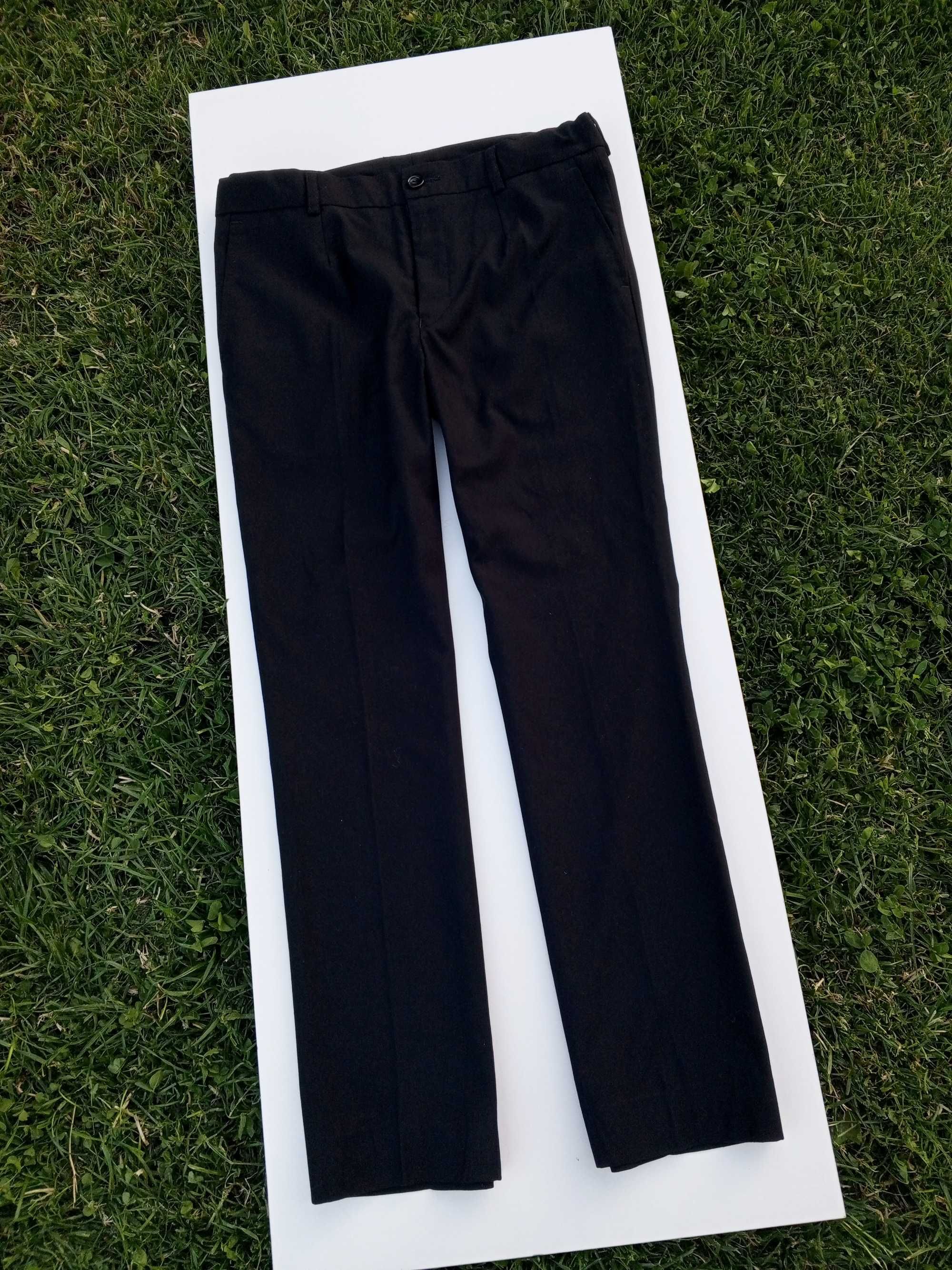 146cm ~ Eleganckie Spodnie do Garnituru Gumka Wełna Wiskoza Elastan