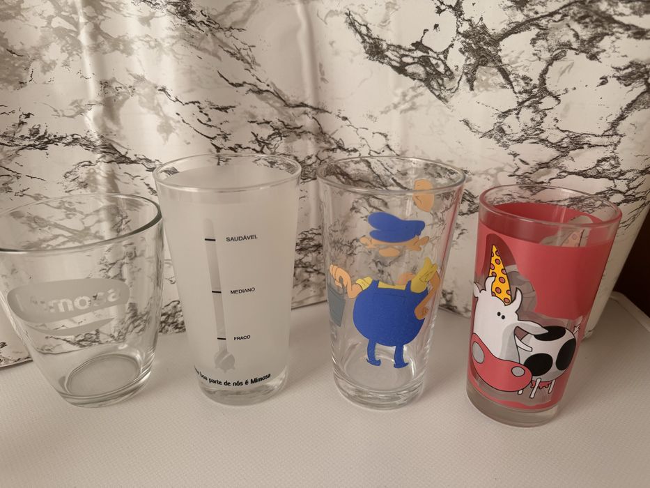 4 copos leite coleçao Mimosa