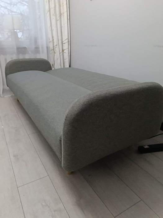 Kanapa rozkładana - tkanina jasnoszara PILNE