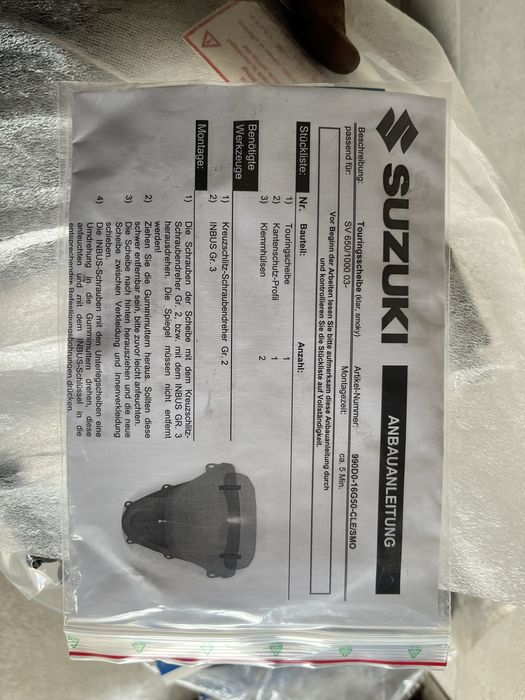 Suzuki sv 650 sv 1000 owiewka wysoka czasza szybka