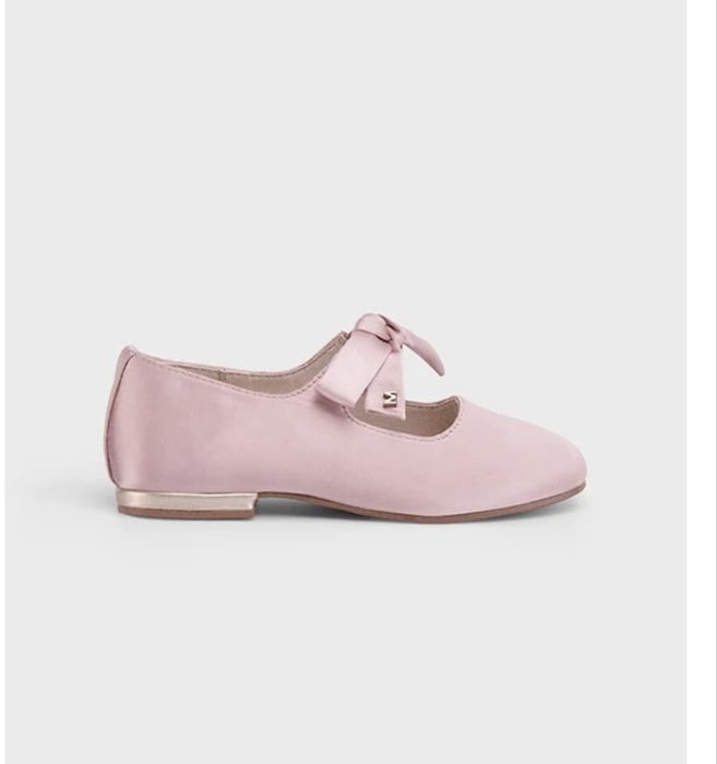 Туфлі атласні з бантом Mayoral рожеві