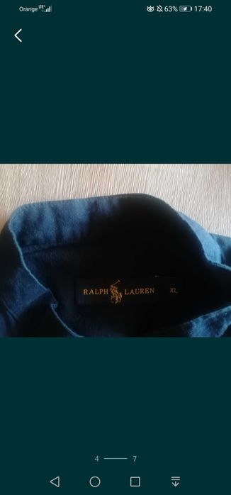 Koszula męska z lnu granatowa rozmiar XL - Ralph Lauren