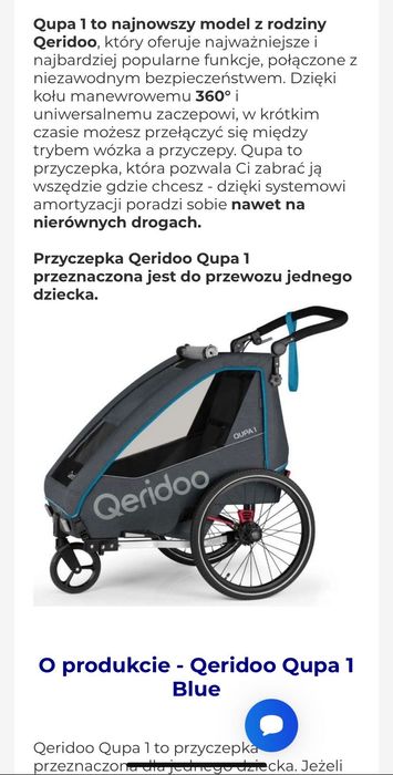 Przyczepka rowerowa Qeridoo Qupa 1 Blue