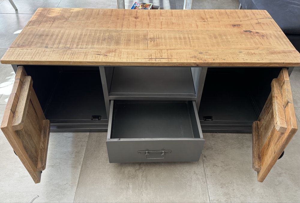 Szafka RTV drewniano metalowa LOFT