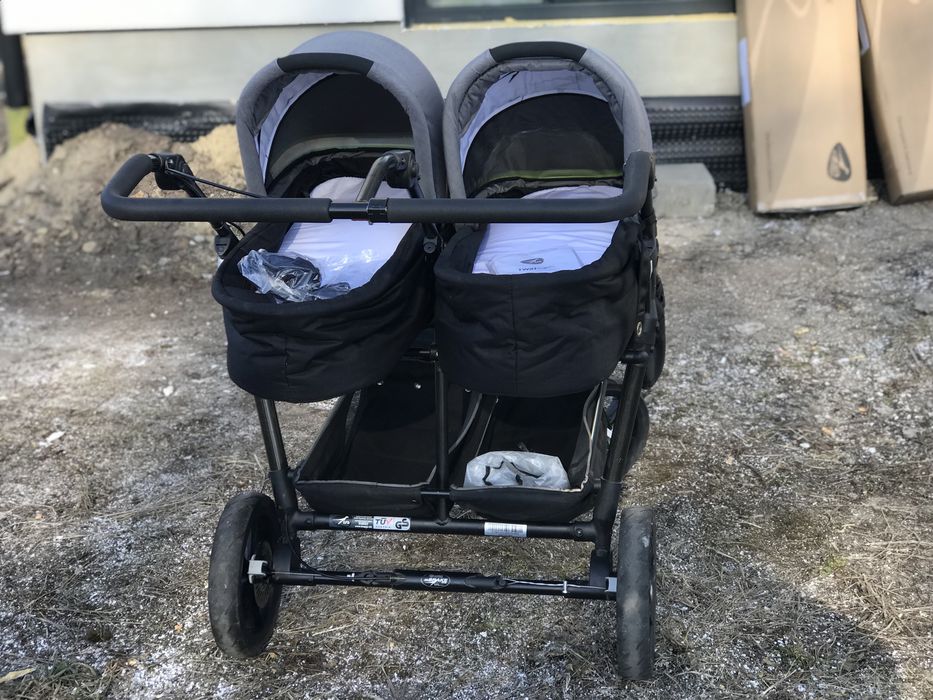 Wózek bliźniaczy TFK 2in1 gondole spacerówka plus adaptery