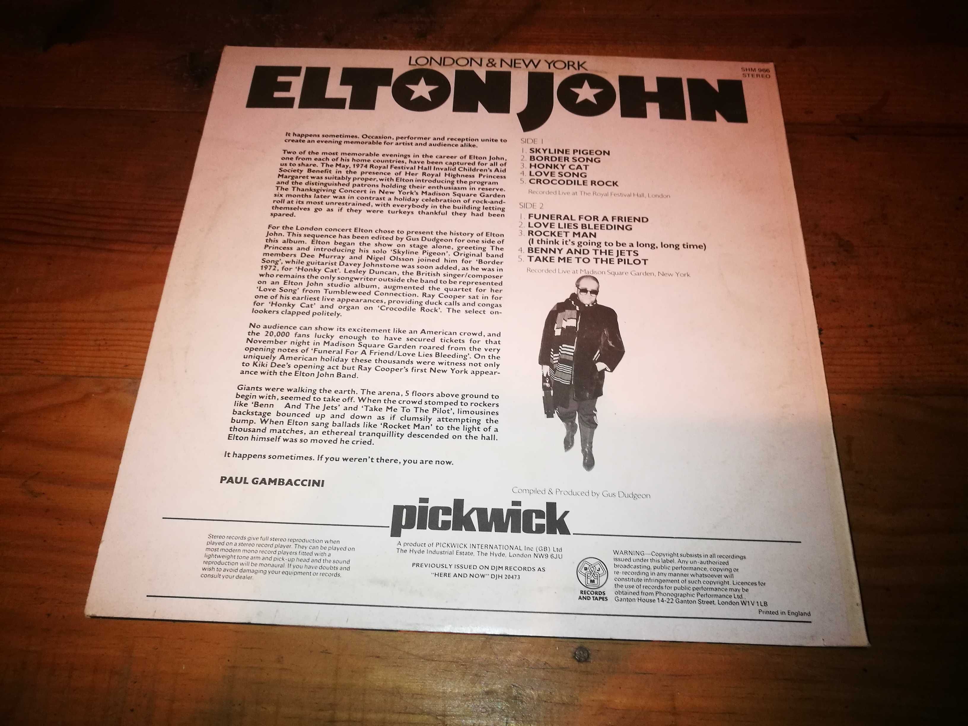 ELTON JOHN - London & New York LP