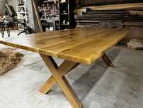 Mesa rustica em madeira maciça de carvalho