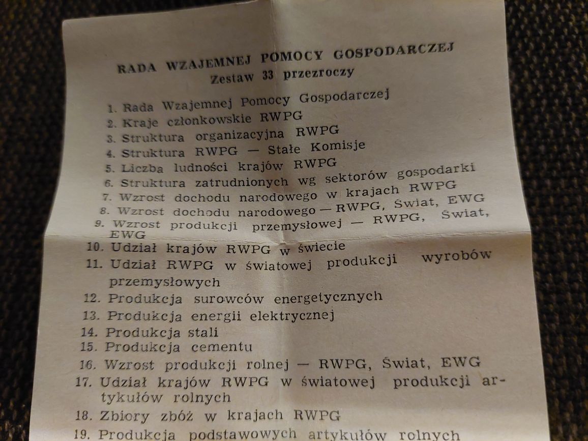 Slajdy / przezrocza PRL / Rada Wzajemnej  Pomocy Gospodarczej
