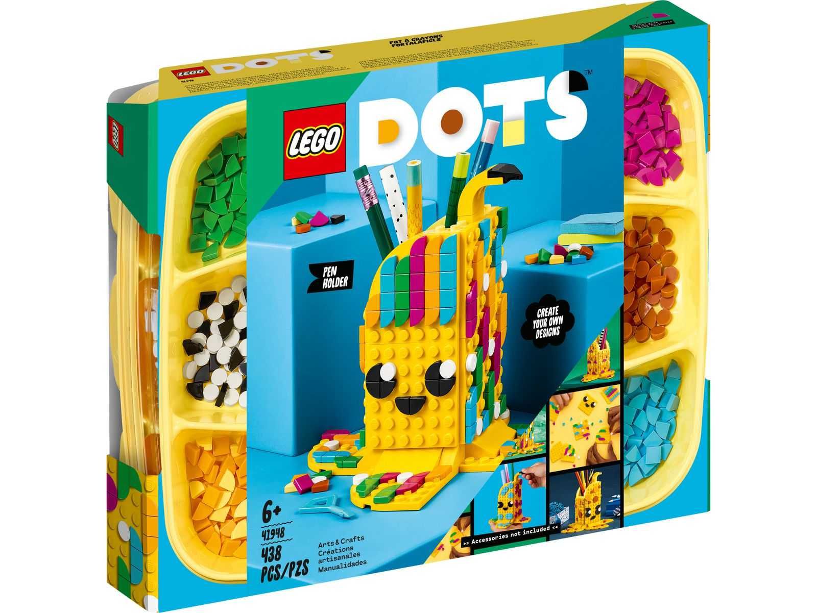 LEGO DOTS 41948 Uroczy banan — pojemnik na długopisy - 438 elementów