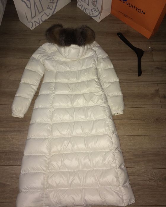 Пальто з поясом-резинкою Moncler S жіноче довге зимове пуховик Монклер