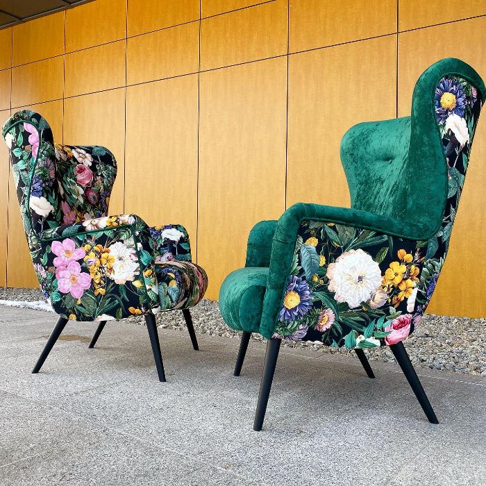 fotel uszak, skandynawski, loft, nowoczesny lata 50