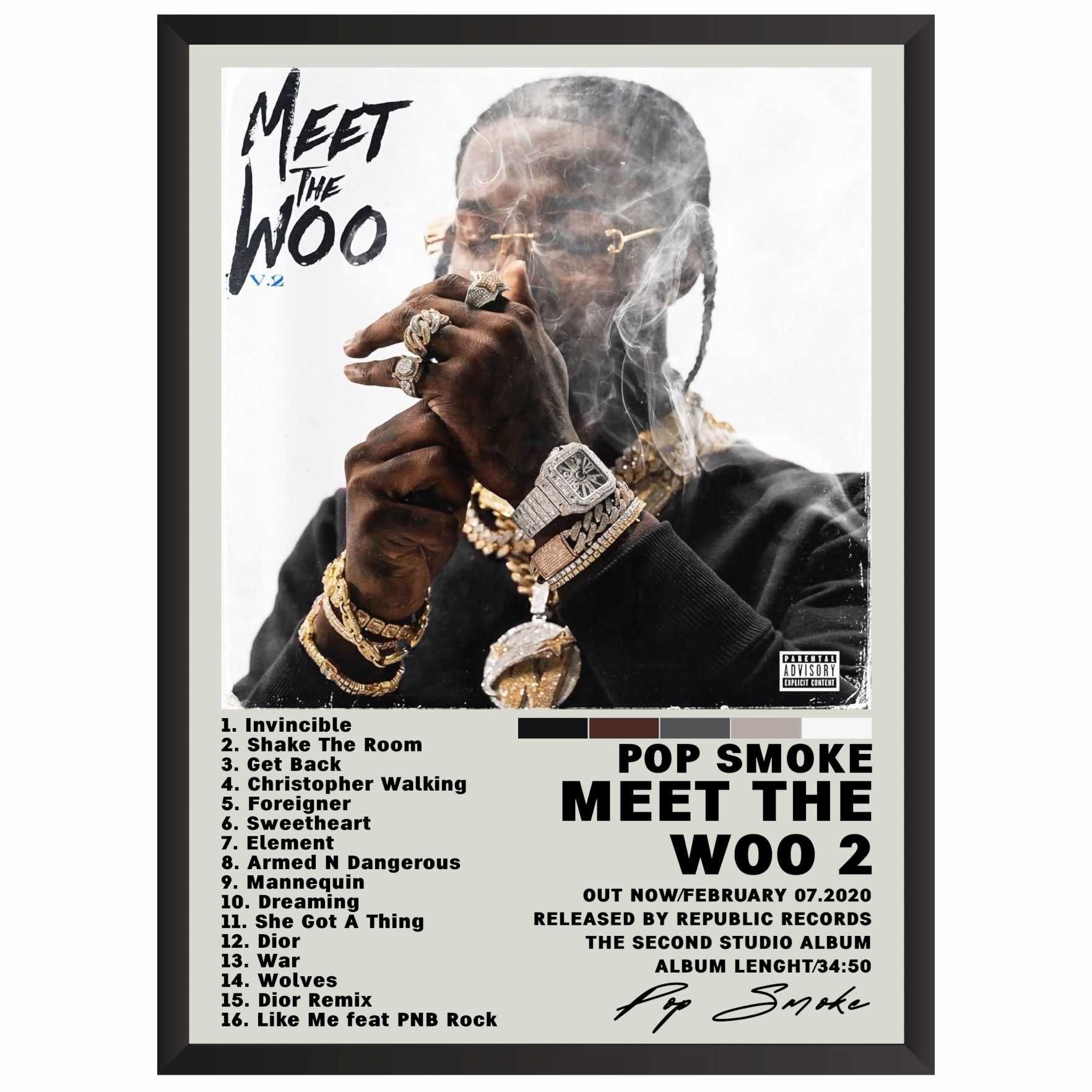 Pop Smoke Meet the woo 2 Plakat Obraz z albumem prezent