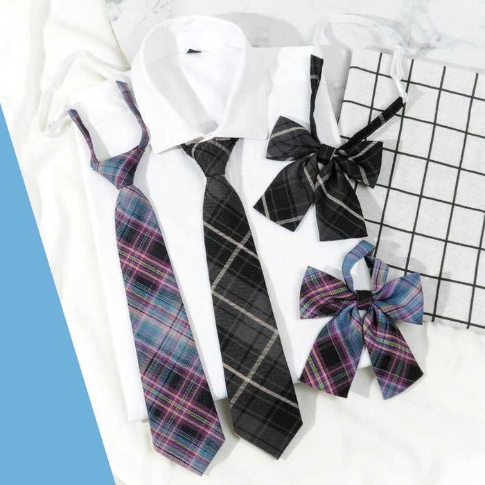 Краватка на резинці чорна косплей аніме шкільна форма на реміці бантик