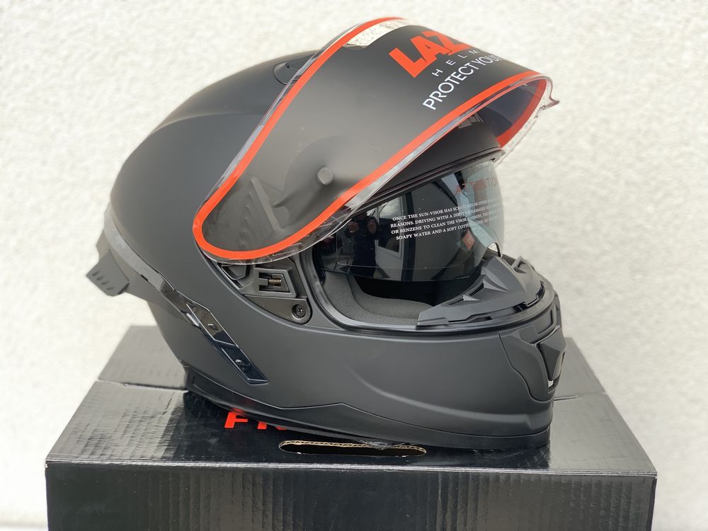 Kask motocyklowy LAZER RAFALE EVO SR POLIWEGLAN, Blenda, Czarny MATT!