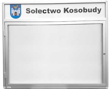 Gablota ogłoszeniowa z fryzem- wolnostojąca, sołecka. Promocja.