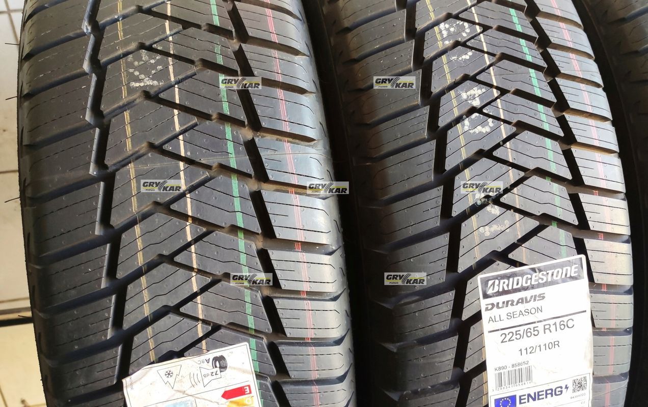 4x 225/65r16c Bridgestone Duravis AllSeason C/A/72dB 2 lata gwarancji