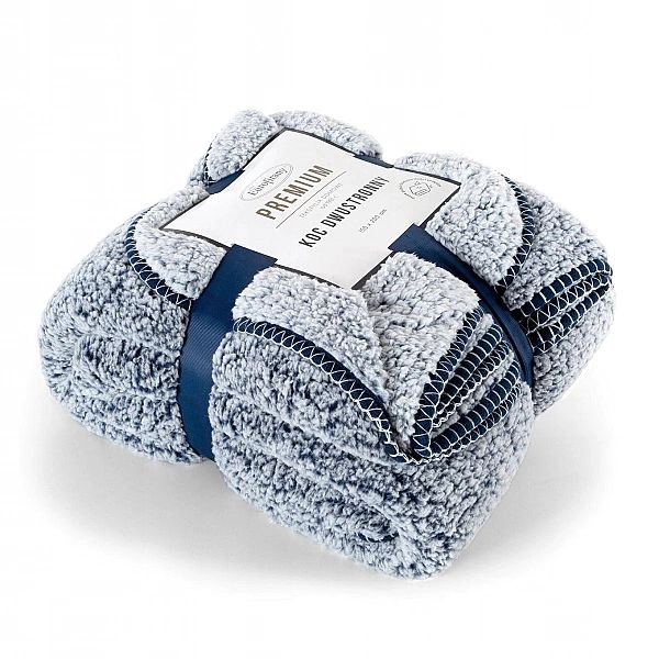 Koc 200x220 Narzuta na Łóżko Mikrofibra Baranek Koala Granat+Biały