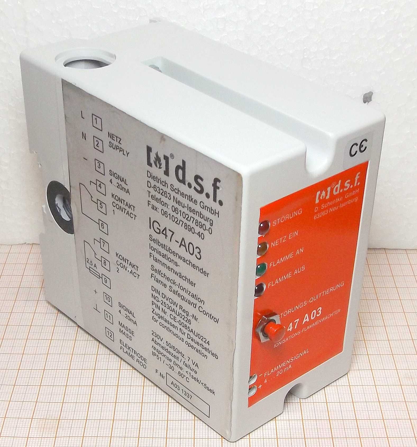 Części elektroniczne Zabezpieczenie płomienia IG47-A03 DSF Dietrich