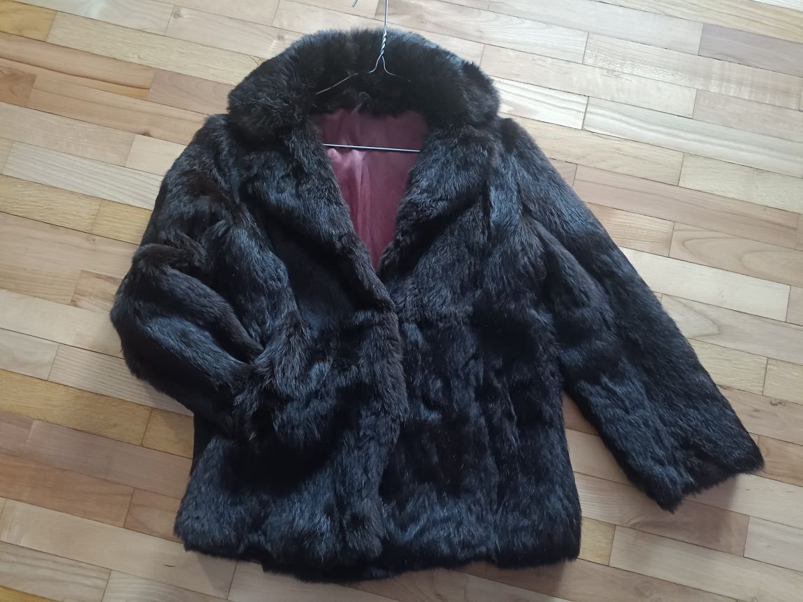 Futro królicze vintage XS