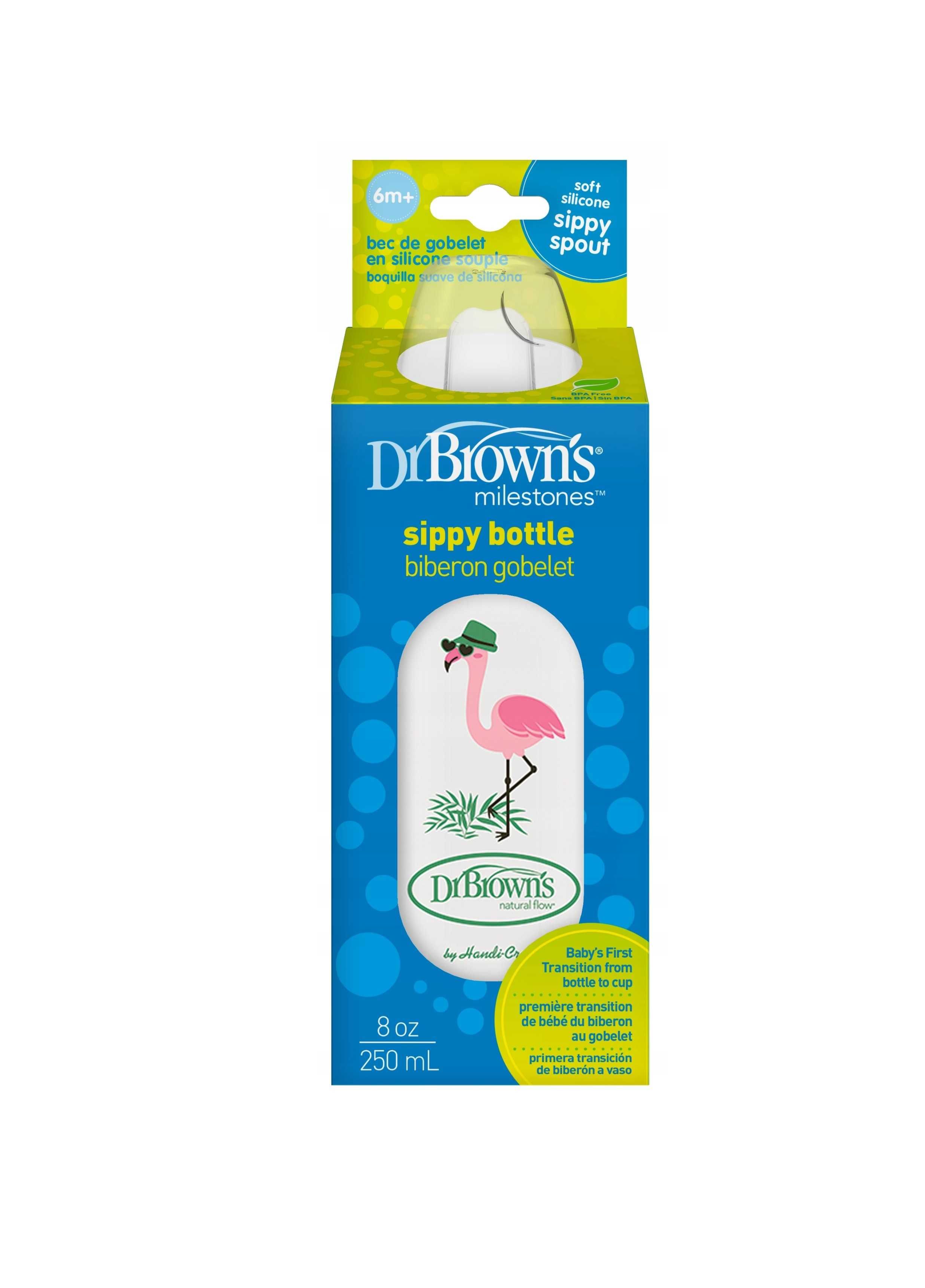 Dr Brown's Sippy Bottle Butelka Flaming 250ml Ustnik Silikon *NOWE*