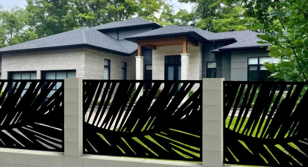 Ogrodzenie panelowe 3D przęsło ozdobne stalowe wizualizacja laser CNC